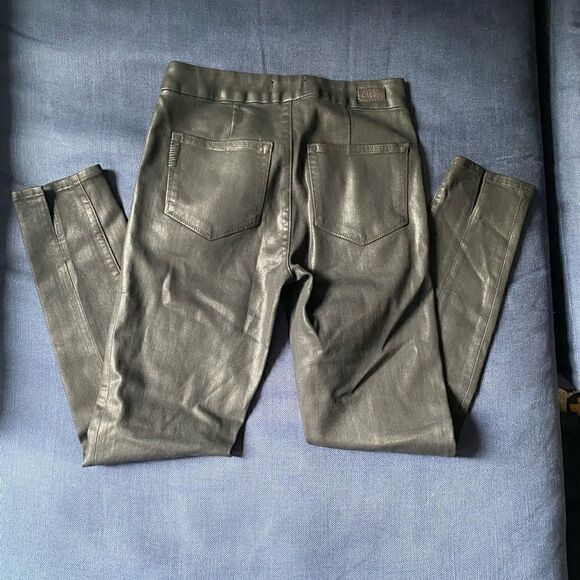 NWOT PAIGE Talita Zip Ultra Skinny in Black Fog Luxe Coating Zippers Size 27 - Picture 9 of 11